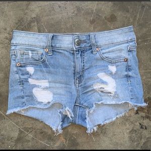 American Eagle Mid-Rise Distressed Cut Off Shorts